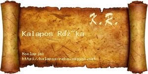 Kalapos Réka névjegykártya